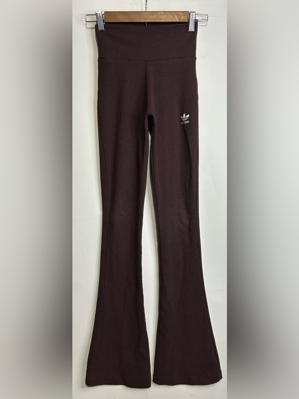 5 for $25🔥Adidas Brown Ribbed Flare Leggings XS